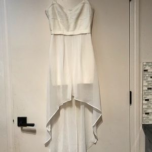White high-low bcbg dress